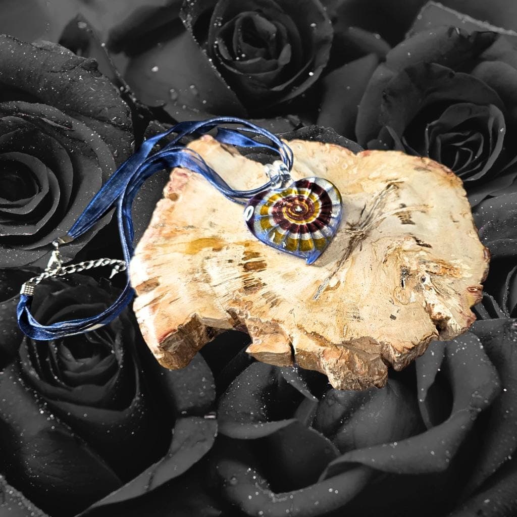 Galaxy Heart Necklace, Handmade Glass Pendant, Witchy Jewelry, Celestial - Thumbnail 4