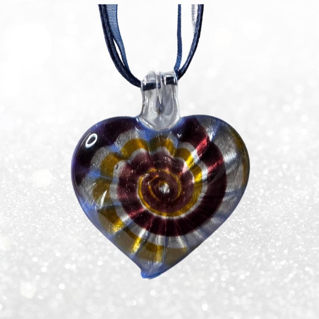 Galaxy Heart Necklace, Handmade Glass Pendant, Witchy Jewelry, Celestial - Thumbnail 2