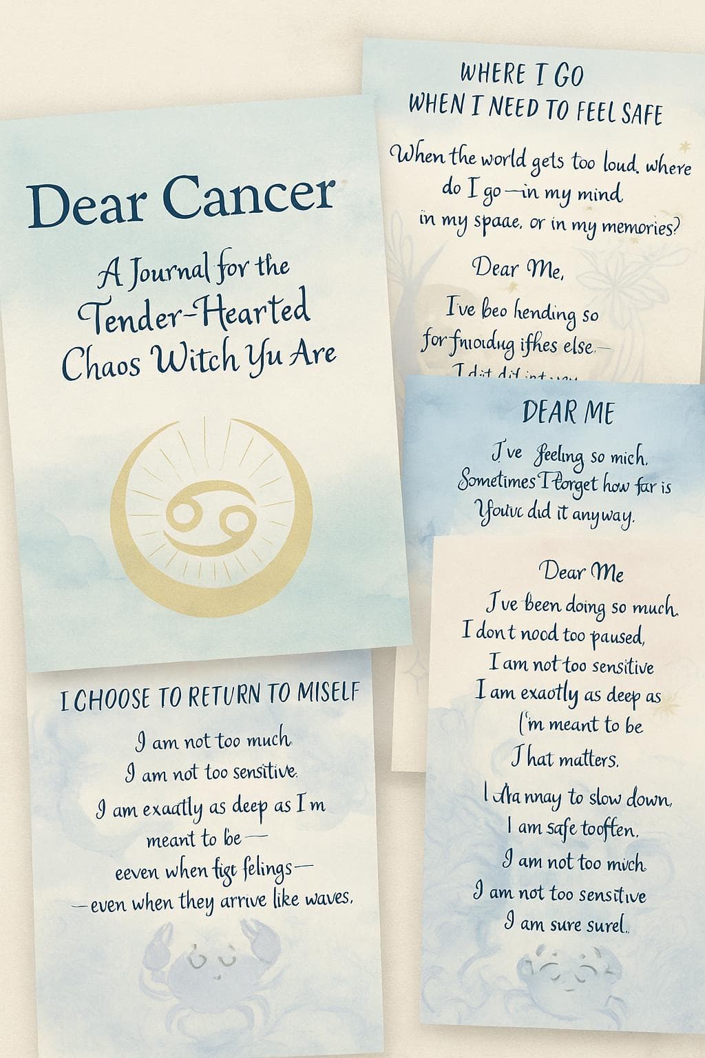 Dear Cancer: A Journal for the Tender-Hearted Chaos Witch You Are (Printable PDF)