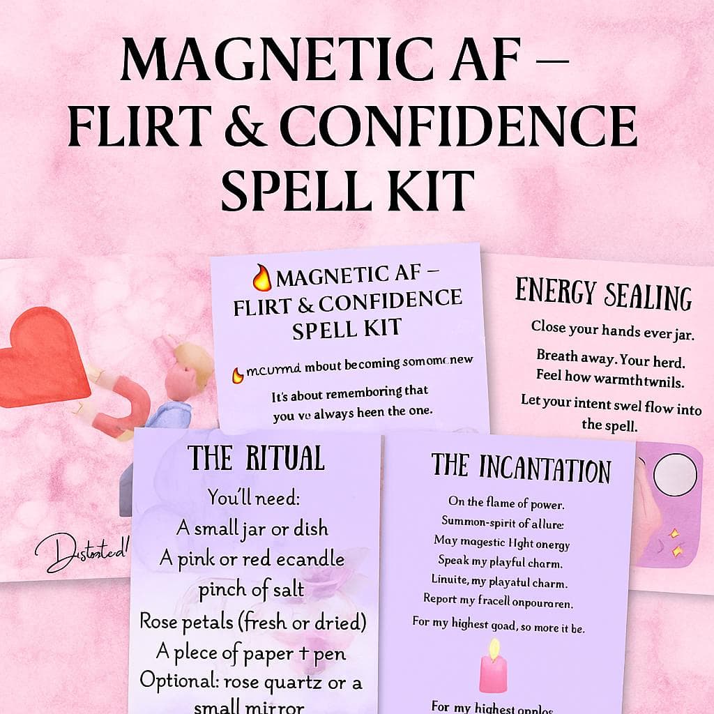 Magnetic AF Spell Jar Kit: Flirt & Confidence Ritual (PDF Downloadable Guide)