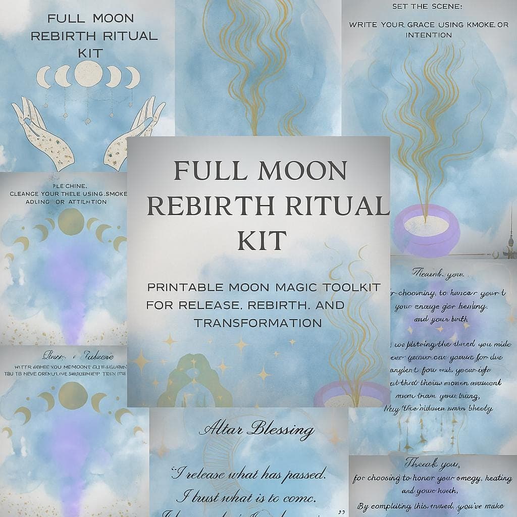 Full Moon Ritual Kit: Shadow Work, Tarot Spread (PDF Downloadable) - Thumbnail 5