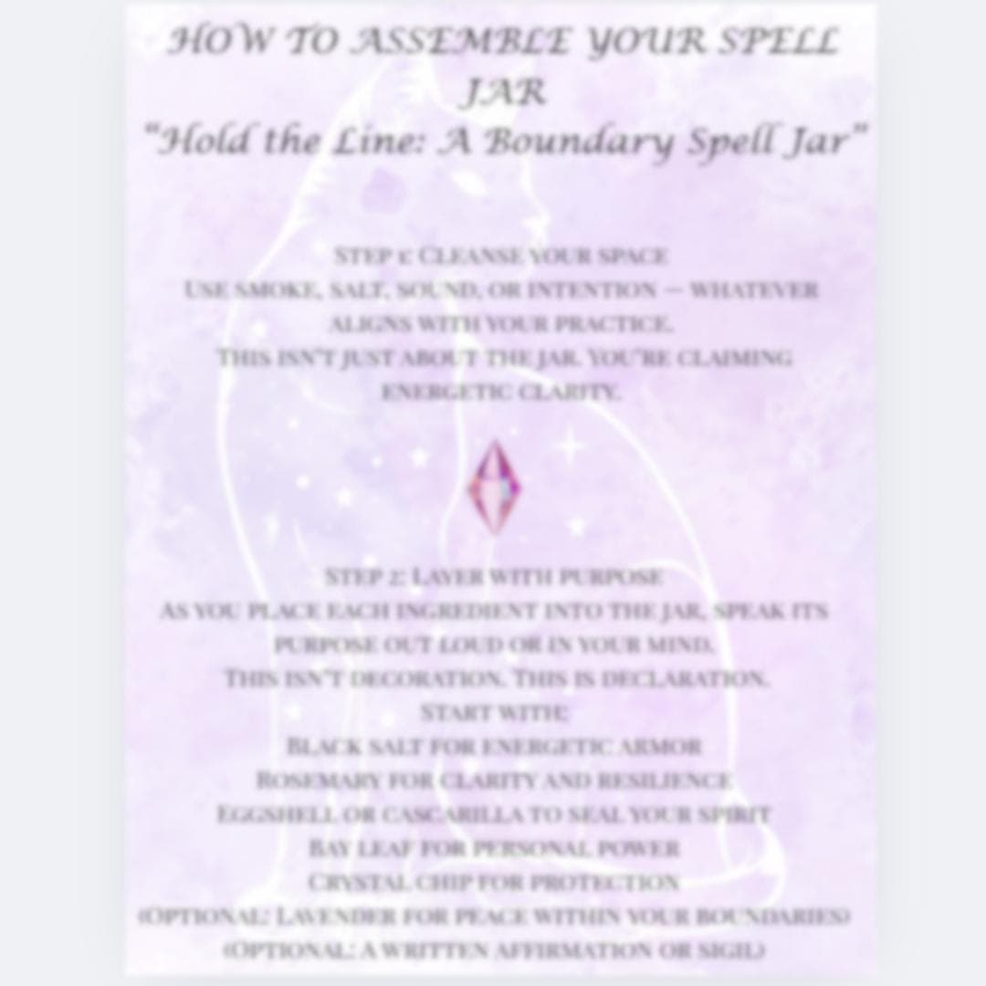Hold the Line Boundary Spell Jar Printable – Protection & Clarity Ritual Kit – Digital Download Witchcraft PDF - Thumbnail 2