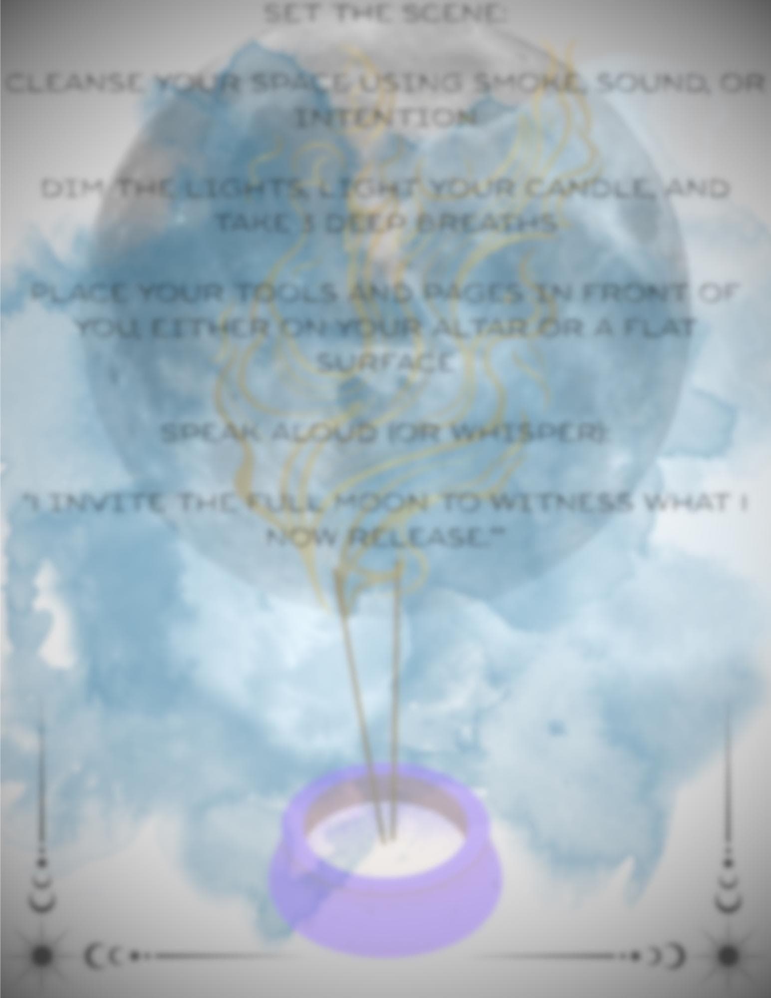 Full Moon Ritual Kit: Shadow Work, Tarot Spread (PDF Downloadable) - Thumbnail 4