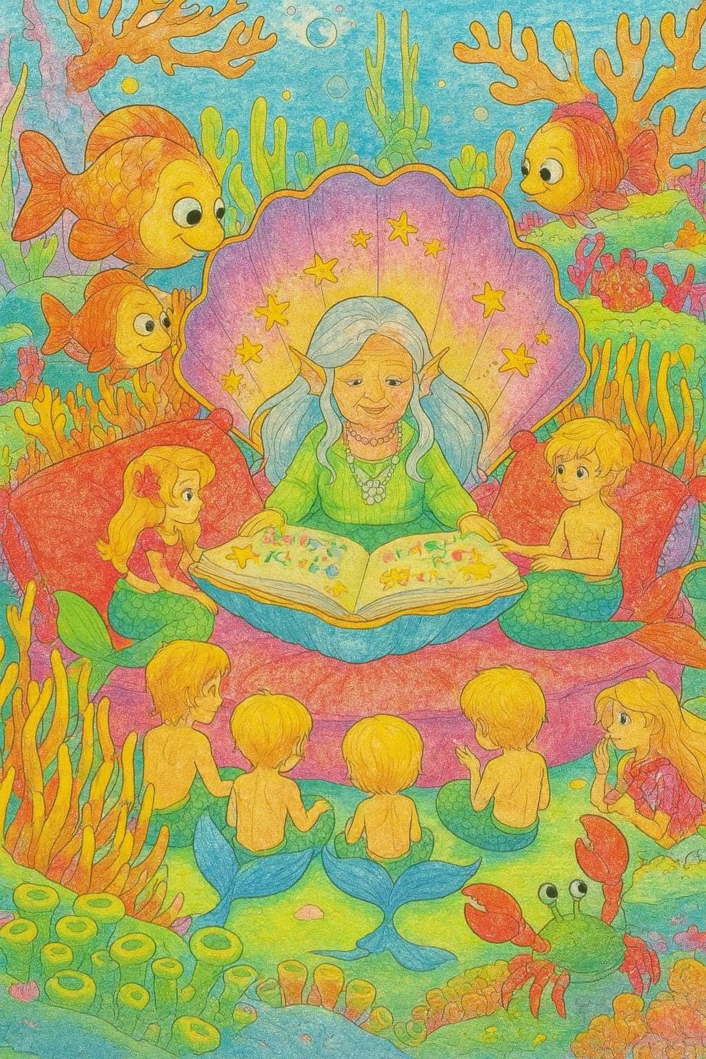 Mystical Ocean Coloring Book: Whimsical Underwater Illustrations (PDF Download - Thumbnail 5