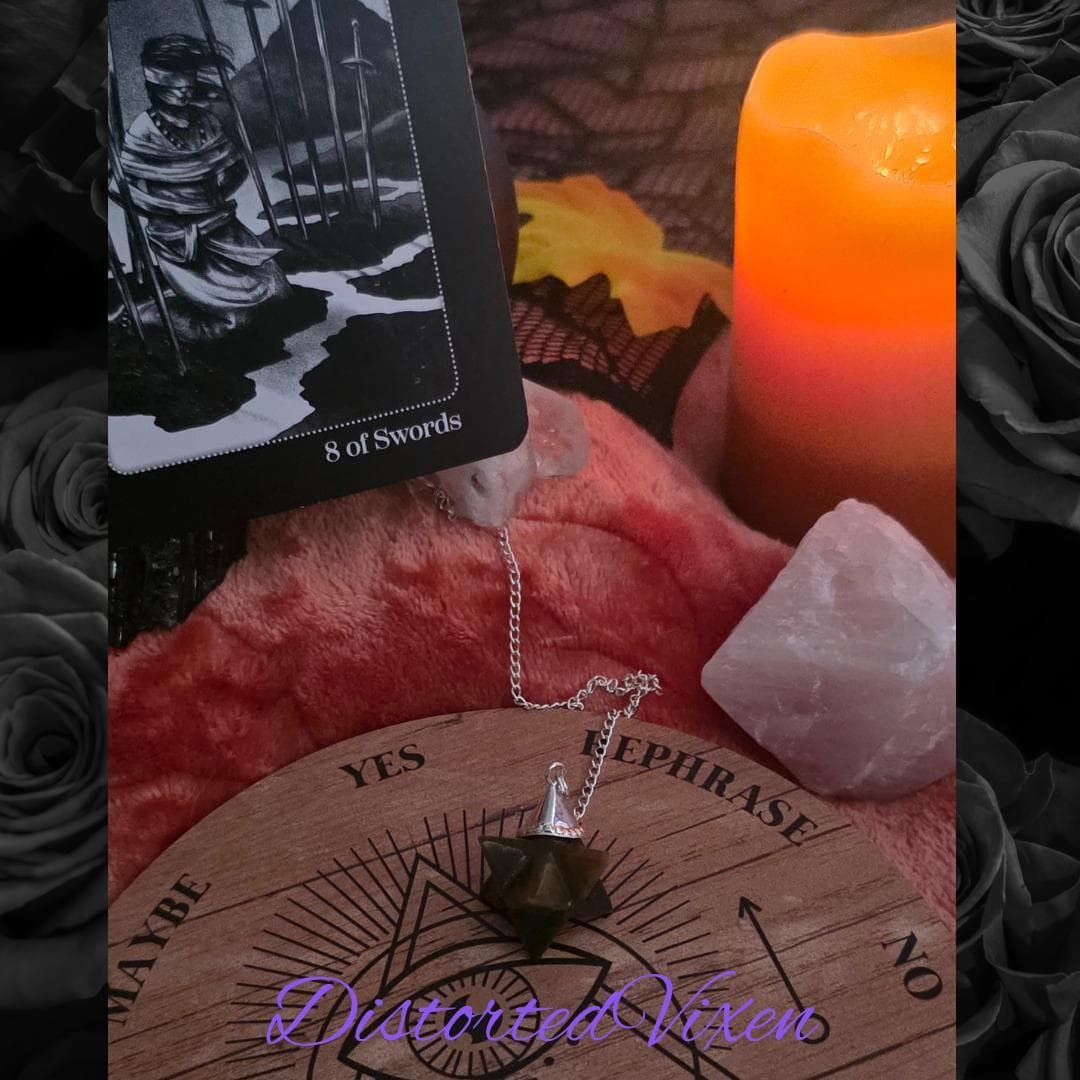 Tiger’s Eye Merkaba Pendulum • Crystal Dowsing Tool • Divination - Thumbnail 2