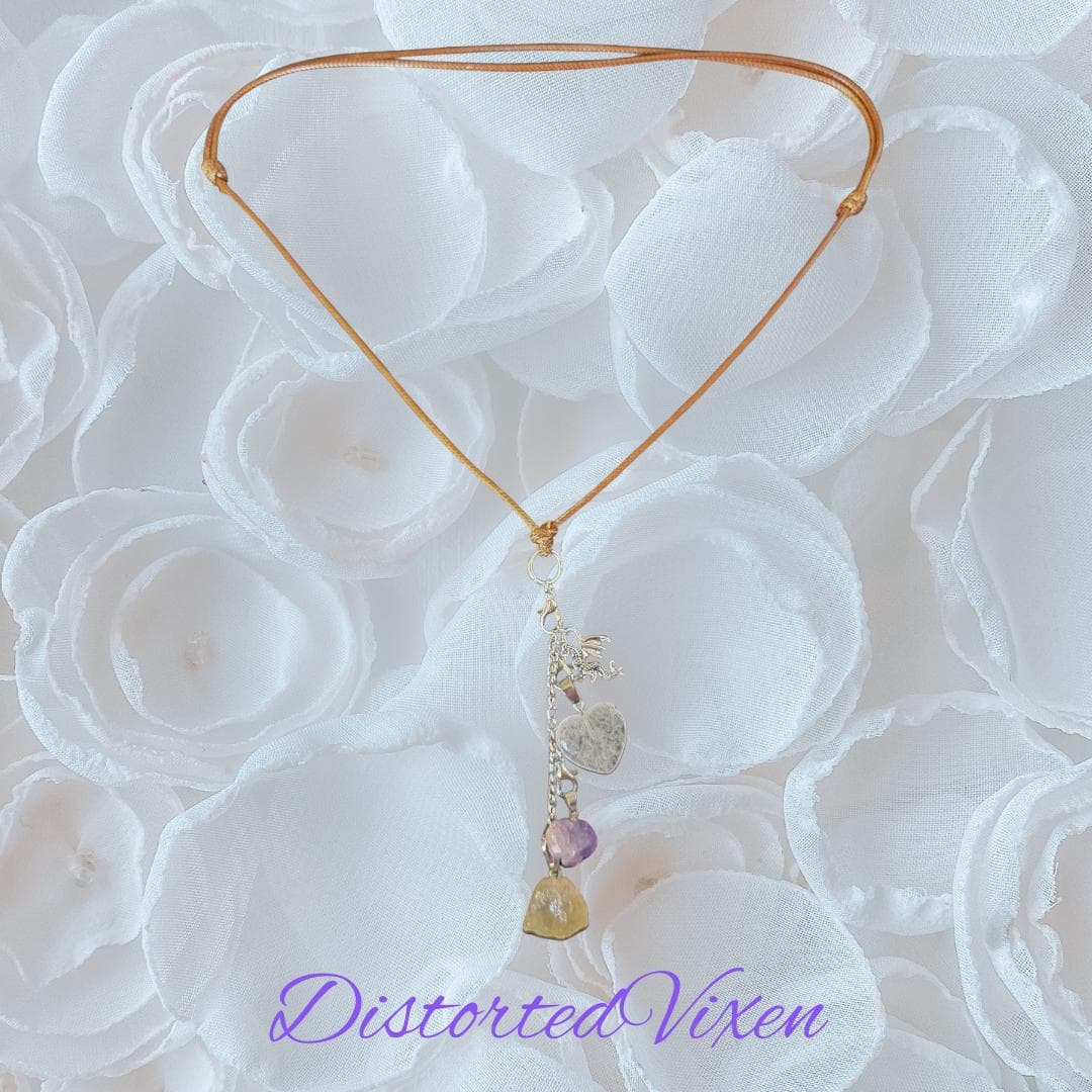 Amethyst, Citrine & Quartz Dragon Necklace – Fully Customizable Crystal Jewelry - Thumbnail 5