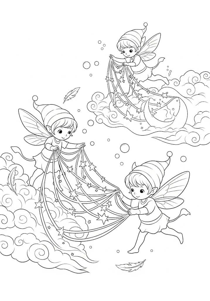 Fairy and Gnome Coloring Book for Adults: Enchanted Forest Scenes (Printable PDF) - Thumbnail 4