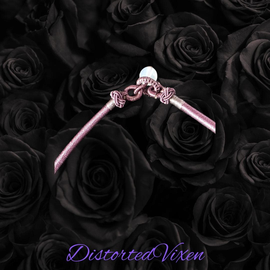 Selenite & Citrine Crystal Necklace | Mauve Satin Cord - Thumbnail 5