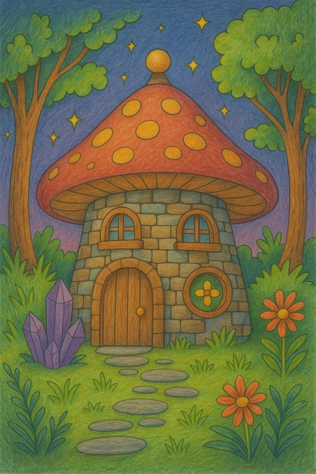 Fairy and Gnome Coloring Book for Adults: Enchanted Forest Scenes (Printable PDF) - Thumbnail 2