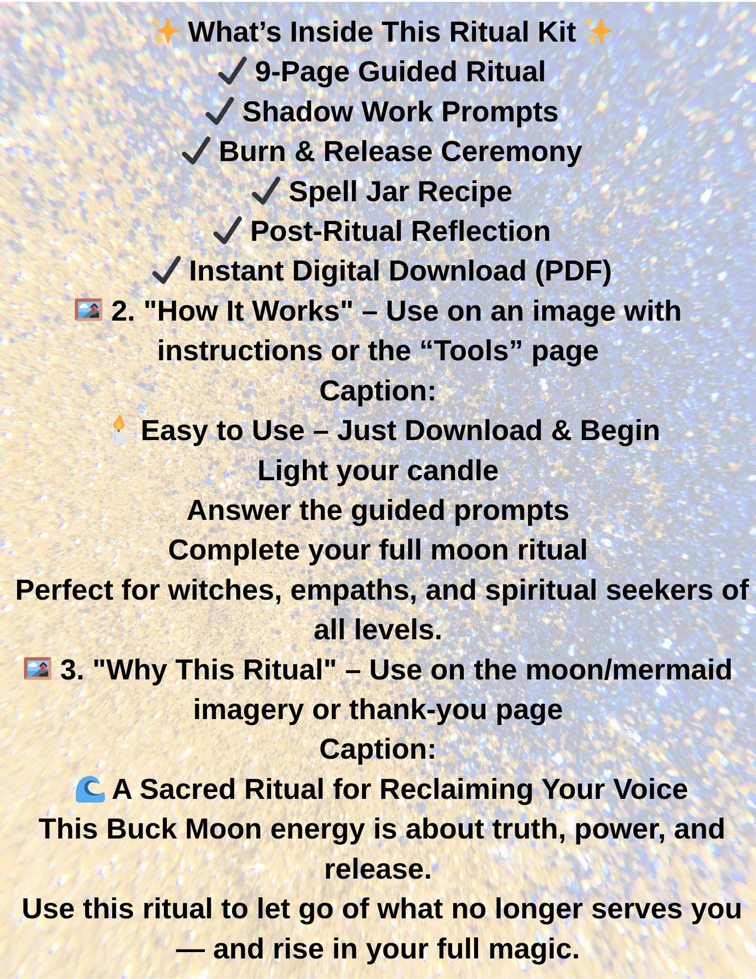 Buck Moon Ritual: Shadow Work Spell Kit for Voice Reclamation (PDF Download) - Thumbnail 2