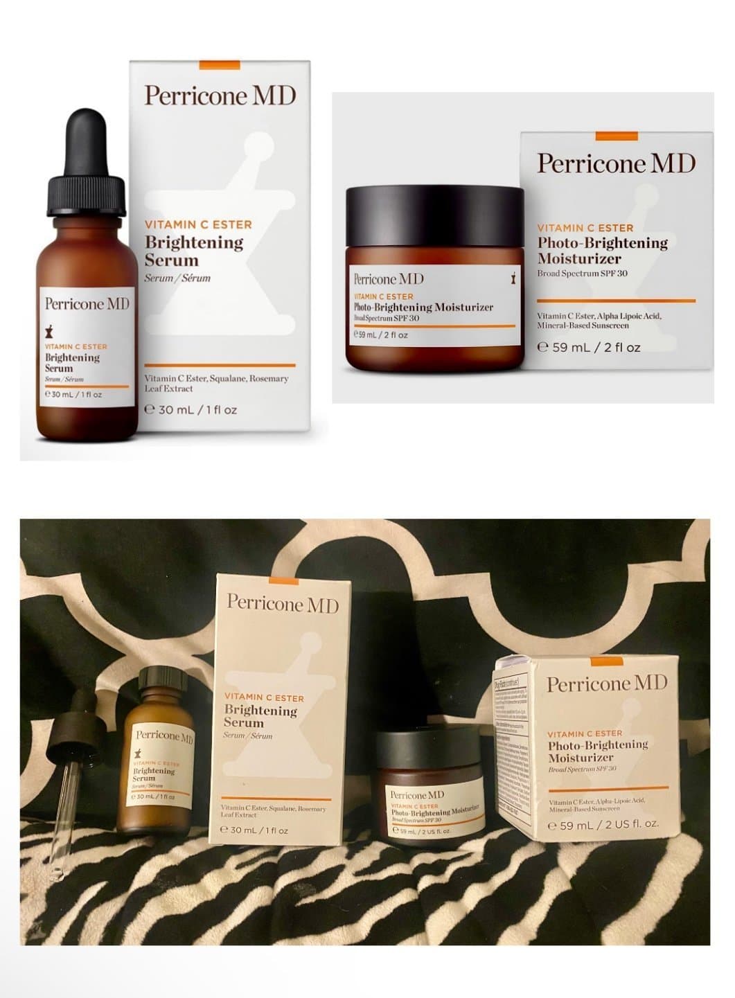 PERRICONE MD (2) PC SET- PHOTO BRIGHTENING MOISTURIZER & BRIGHTENING SERUM- NEW - Thumbnail 2