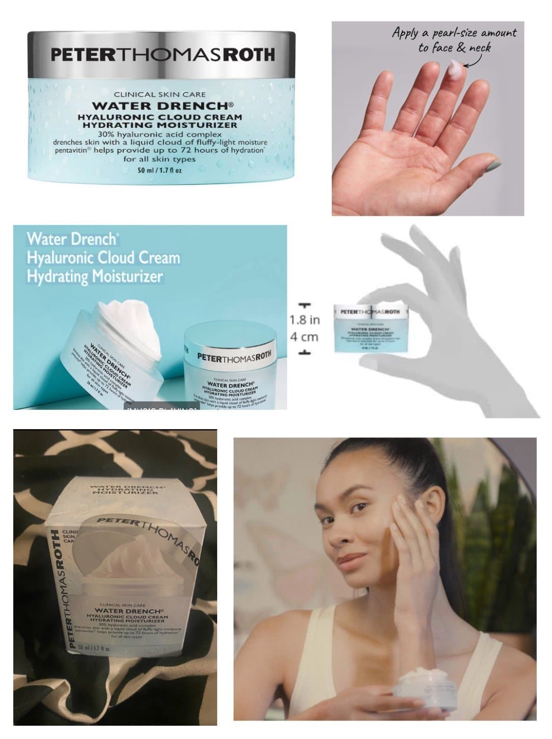 PETER THOMAS ROTH WATER DRENCH HYALURONIC CLOUD CREAM HYDRATING MOISTURIZER- NEW - Thumbnail 5