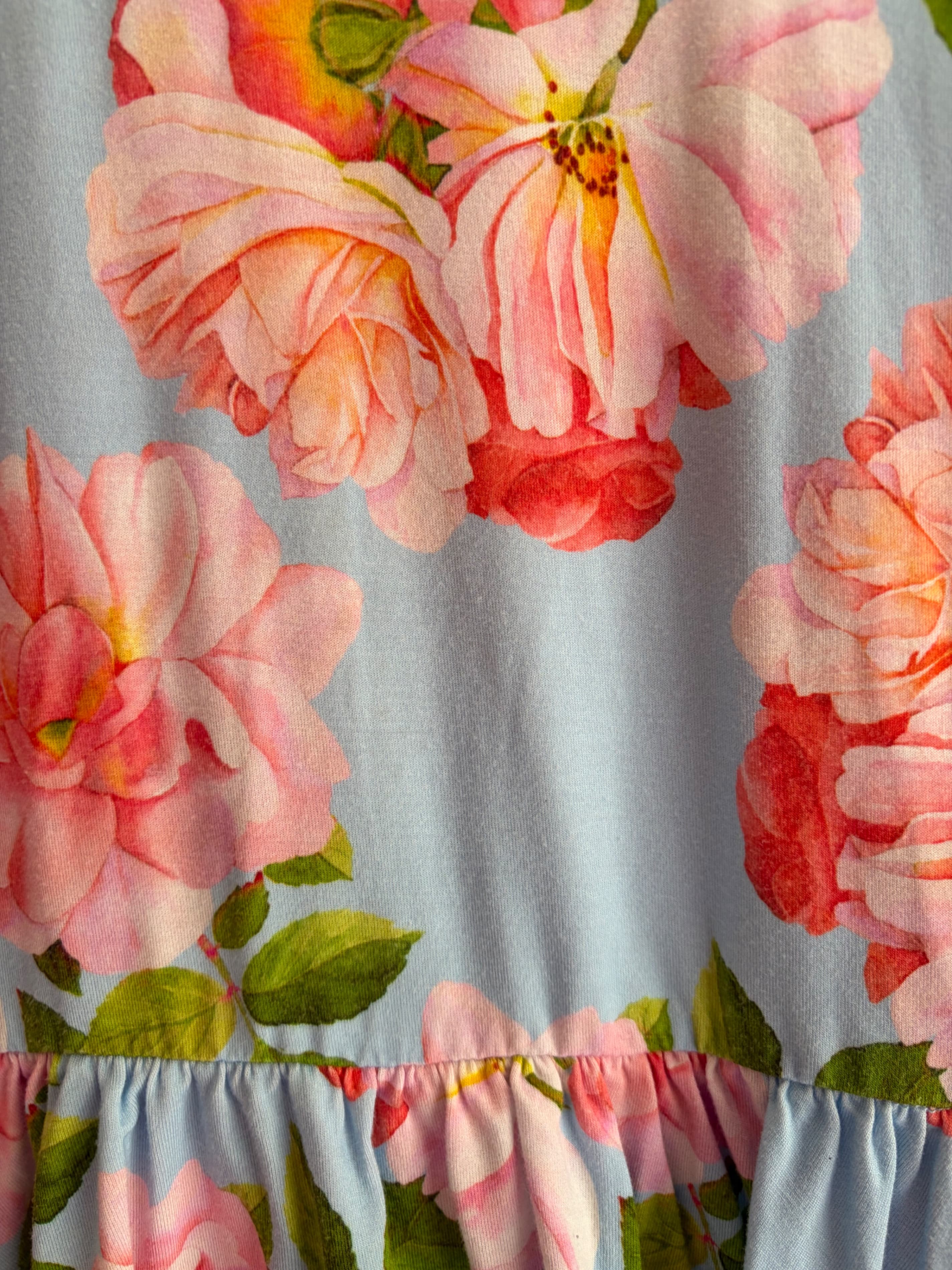Gigi and Max size 18m Floral Long Sleeve One piece with a skirt small stain pictured - Thumbnail 3