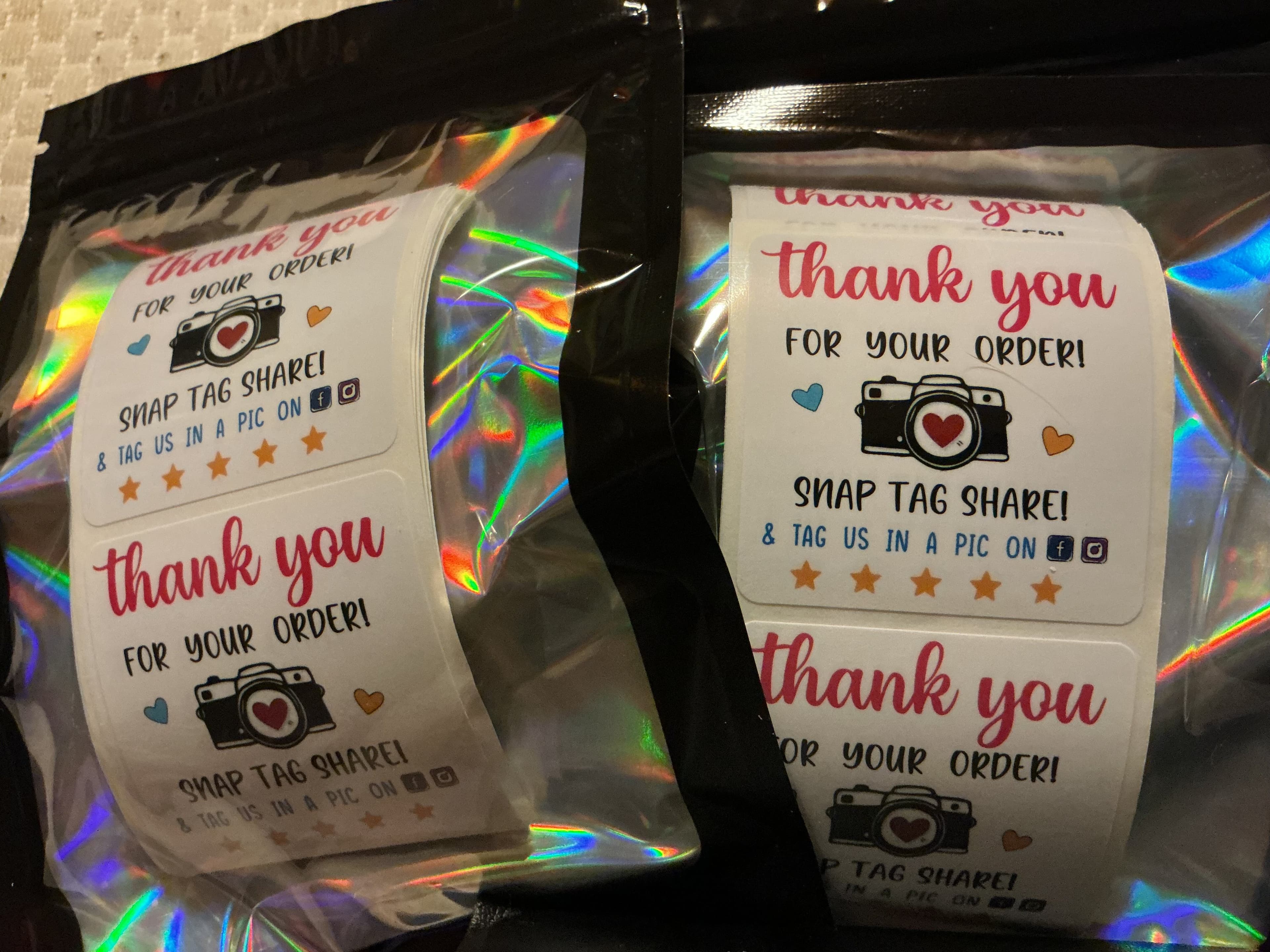 100 Thank You Camera Stickers with Social Media Icons - Thumbnail 2