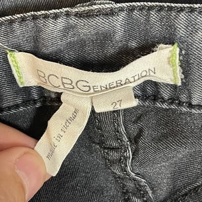 BCBGeneration Skinny Jeans Womens 27 Blue Charcoal Wash Slim Stretch Denim - Thumbnail 7