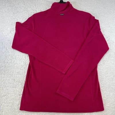 Columbia Pullover Womens Large Pink Fleece 1/4 Zip Mock Neck Hiking Layer - Thumbnail 3