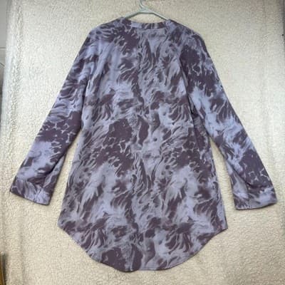 Rock & Republic Jacket Womens L Purple Geometric Zip Front Lightweight Unlined - Thumbnail 3