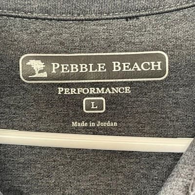 Pebble Beach Pullover Mens Large Gray 1/4 Zip Lightweight Performance Golf Top - Thumbnail 3