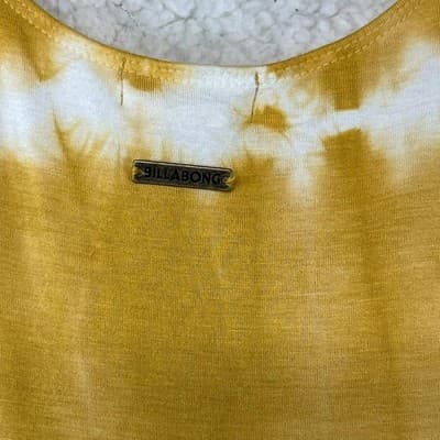 Billabong Dress Womens S Yellow Maxi T-Shirt Scoop Neck Tie Dye Stretch Jersey - Thumbnail 4