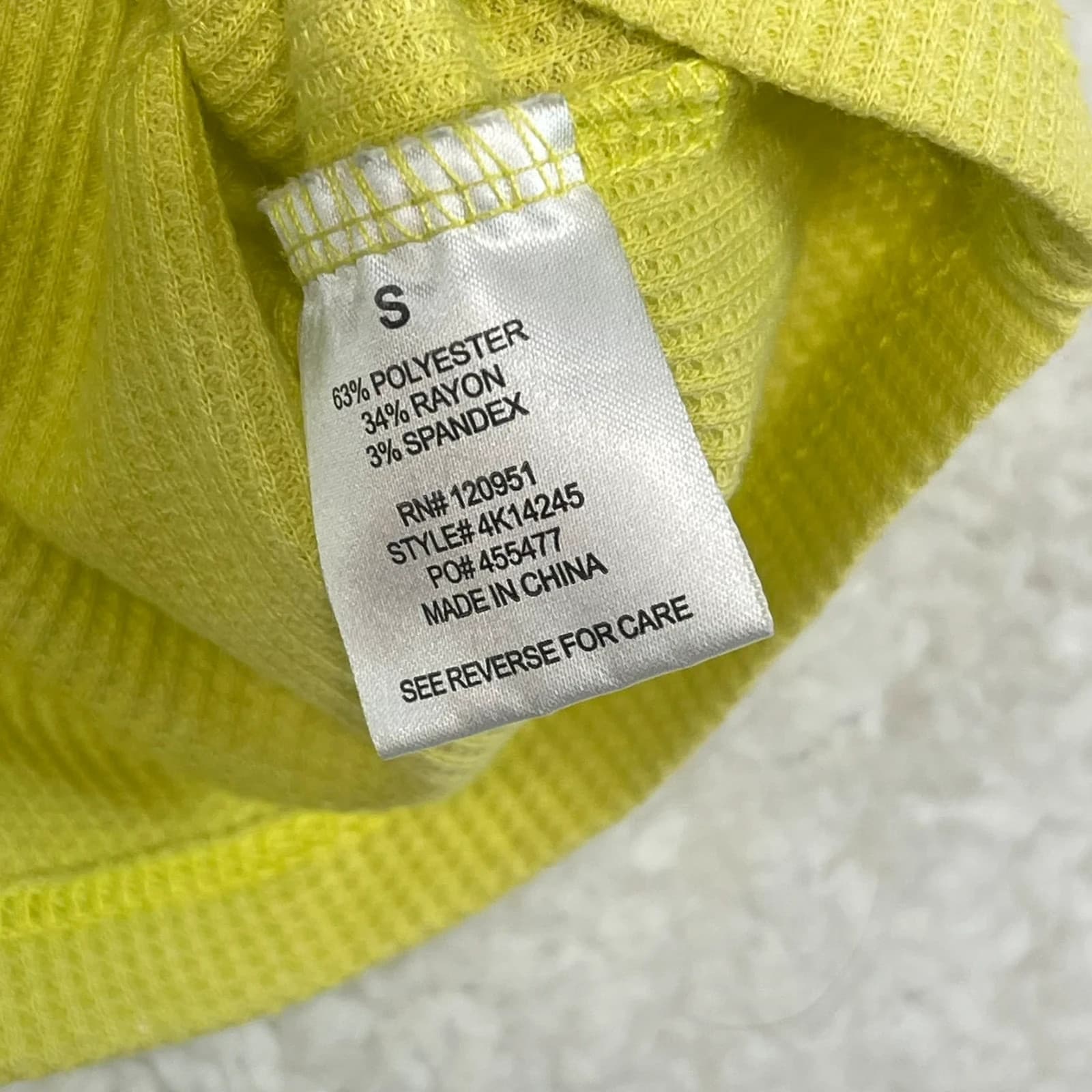 Wild Skye Lime Green Waffle Knit Short Sleeve Top Size Small - Thumbnail 5