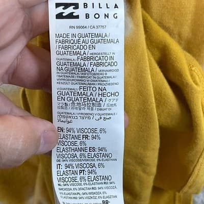 Billabong Dress Womens S Yellow Maxi T-Shirt Scoop Neck Tie Dye Stretch Jersey - Thumbnail 6