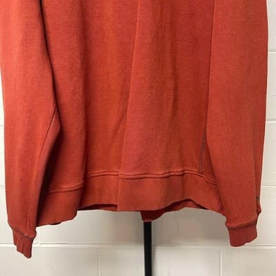 Bob Timberlake Sweatshirt Mens Large Orange Pullover 1/4 Zip Knit Mock Neck Logo - Thumbnail 4