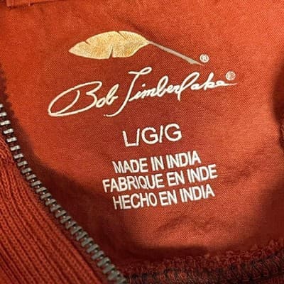 Bob Timberlake Sweatshirt Mens Large Orange Pullover 1/4 Zip Knit Mock Neck Logo - Thumbnail 7