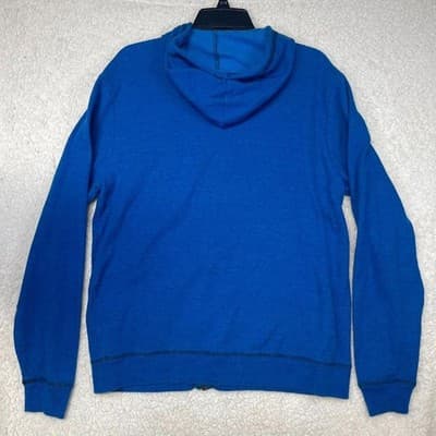 Original Penguin Hoodie Mens Large Blue Full Zip Knit Sweatshirt Logo Graphic - Thumbnail 2