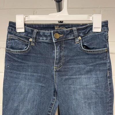 KUT From The Kloth Skinny Jeans Womens 4 Blue Med Wash Mid Rise Stretch Denim - Thumbnail 2