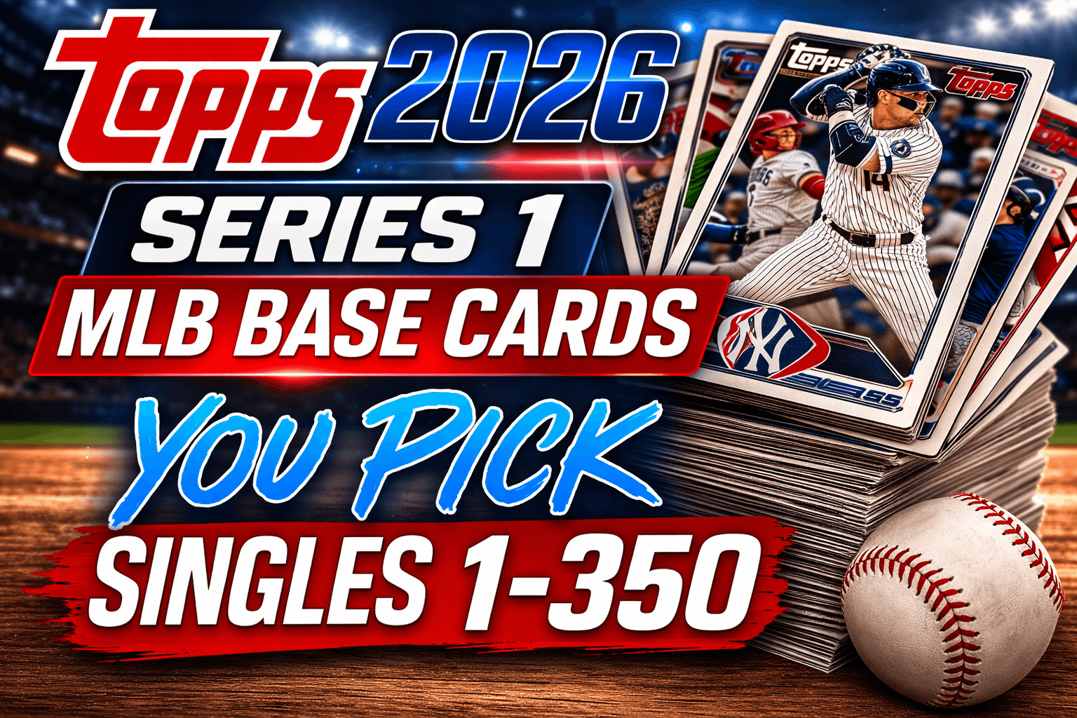 2026 Topps Series 1 BASE! YOU-Pick Singles! You Complete Your Set! #1-350