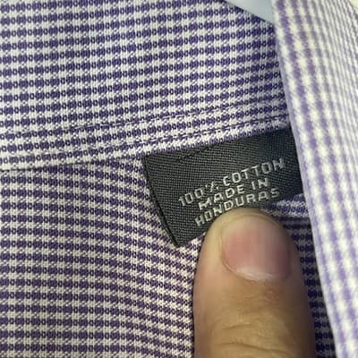 Kenneth Cole Reaction Shirt Mens M Purple Gingham Button Non Iron Long Sleeve - Thumbnail 6