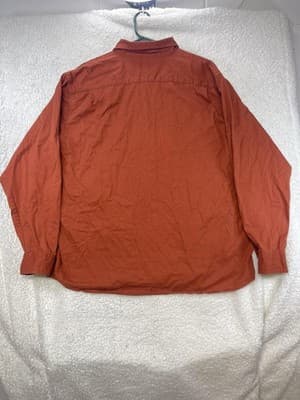 Wrangler Shirt Mens 2XL Brown Solid Button Up Cotton Long Sleeve Casual Workwear - Thumbnail 6