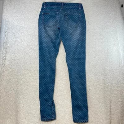 Celebrity Pink Skinny Jeans Juniors 1 Blue Polka Dot Medium Wash Stretch Denim - Thumbnail 3