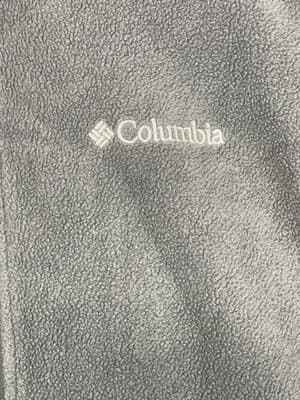 Columbia Jacket Mens M Gray Black Full Zip Fleece Stand Collar Pockets - Thumbnail 2