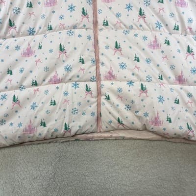 Disney Vest Womens 3X Pink Castle Snowflake Quilted Puffer Christmas Holiday - Thumbnail 3