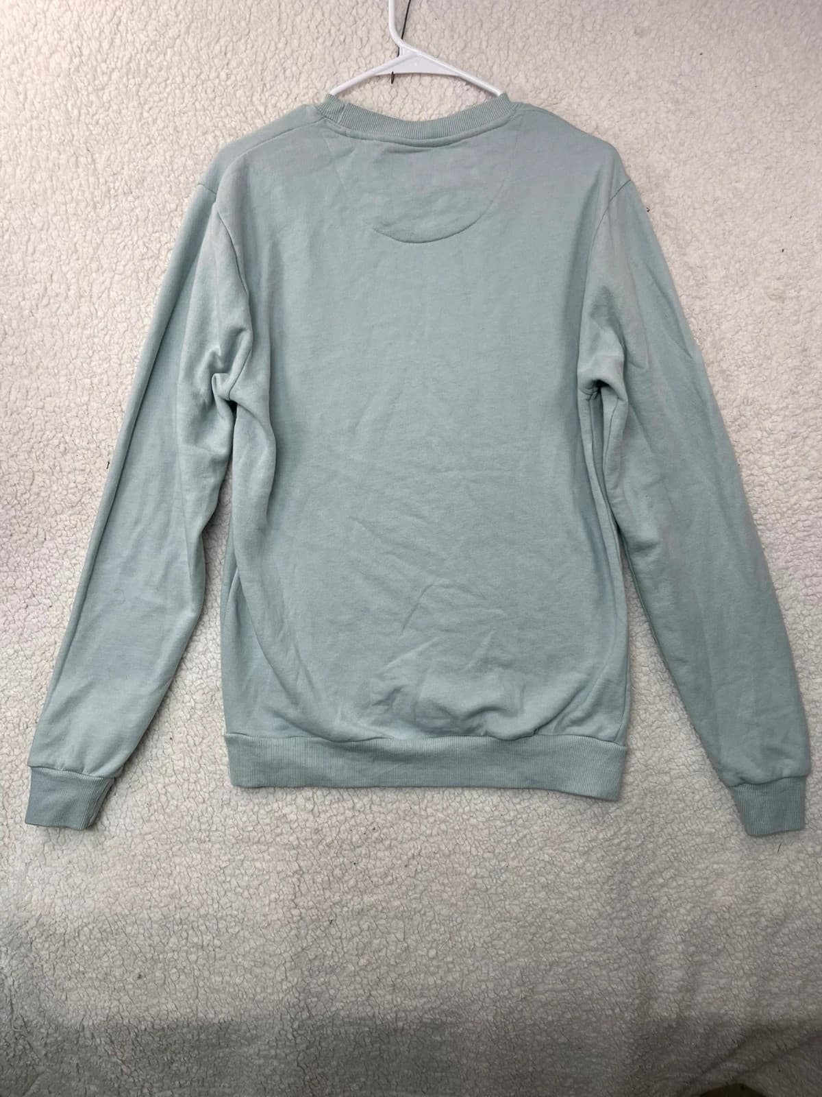 Men's Denim & Flower Ricky Singh Love Graphic Fleece Sweatshirt Blue Size M - Thumbnail 2