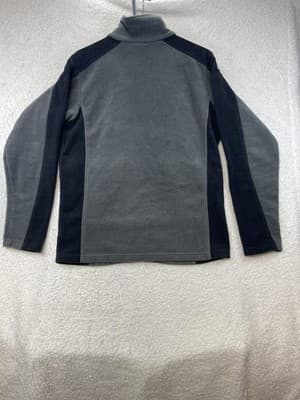 Columbia Jacket Mens M Gray Black Full Zip Fleece Stand Collar Pockets - Thumbnail 6