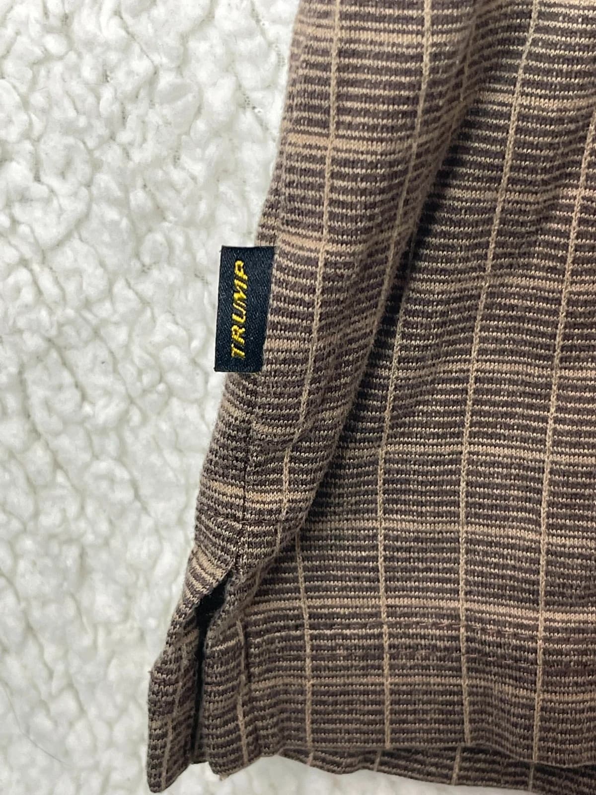 Men's Trump Golf Brown Striped Cotton Polo Shirt XXL - Thumbnail 5