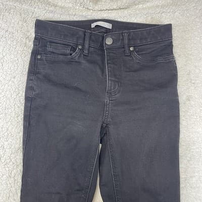 LC Lauren Conrad High Rise Skinny Jeans Womens 6 Black Dark Wash Stretch Denim - Thumbnail 3