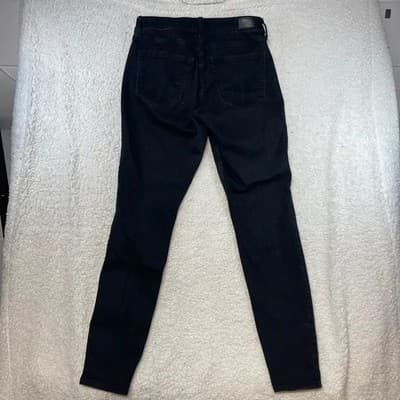 Hollister Curvy High Rise Super Skinny Jeans Womens 10L Black Dark Wash Stretch - Thumbnail 5