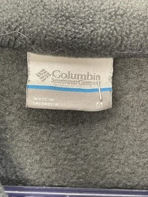 Columbia Jacket Mens M Gray Black Full Zip Fleece Stand Collar Pockets - Thumbnail 3