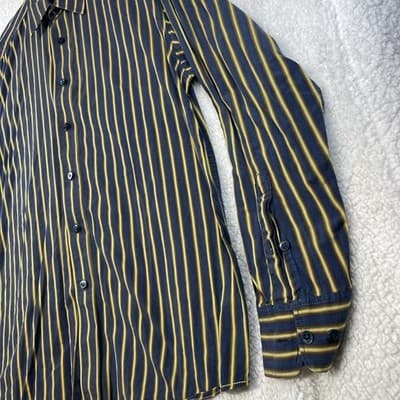 Indigo Palms Shirt Mens XL Blue Striped Button Up Cotton Long Sleeve Casual - Thumbnail 3