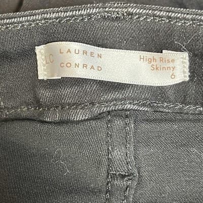 LC Lauren Conrad High Rise Skinny Jeans Womens 6 Black Dark Wash Stretch Denim - Thumbnail 8