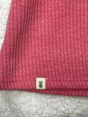 Simply Southern Sweater Dress Womens L Pink Ribbed Knit Side Button Long Sleeve - Thumbnail 3