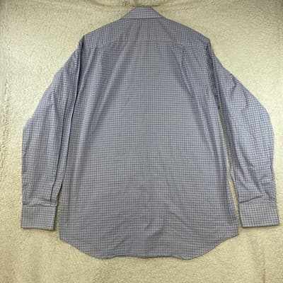 Tommy Hilfiger Shirt Mens M Blue Check Stretch Wrinkle Free Long Sleeve - Thumbnail 8