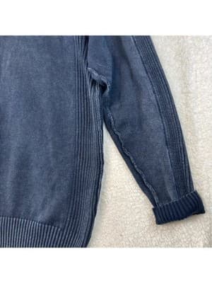 BKE Athletic Fit Blue 1/4 Zip Cotton Knit Sweater Men's Large - Thumbnail 2