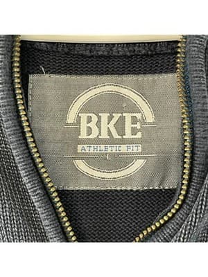 BKE Athletic Fit Blue 1/4 Zip Cotton Knit Sweater Men's Large - Thumbnail 5