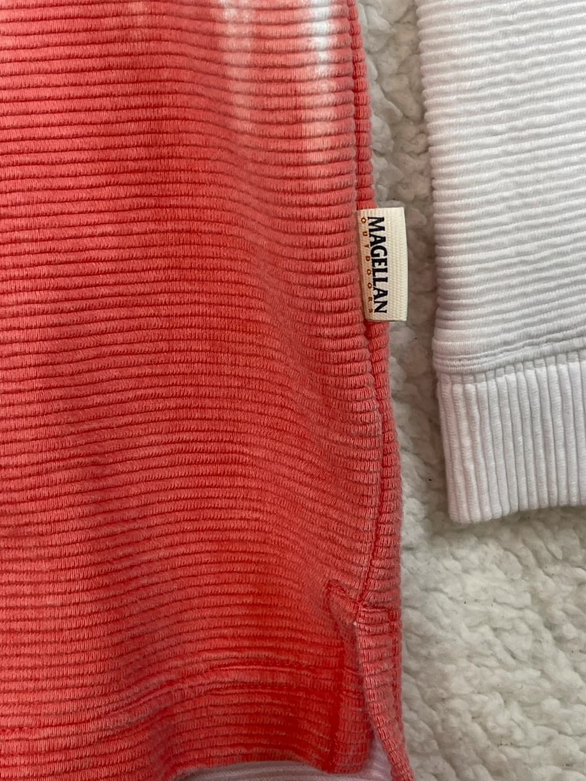 Women's Magellan Outdoors White Striped Graphic Long Sleeve Shirt XL - Thumbnail 3