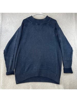 BKE Athletic Fit Blue 1/4 Zip Cotton Knit Sweater Men's Large - Thumbnail 4