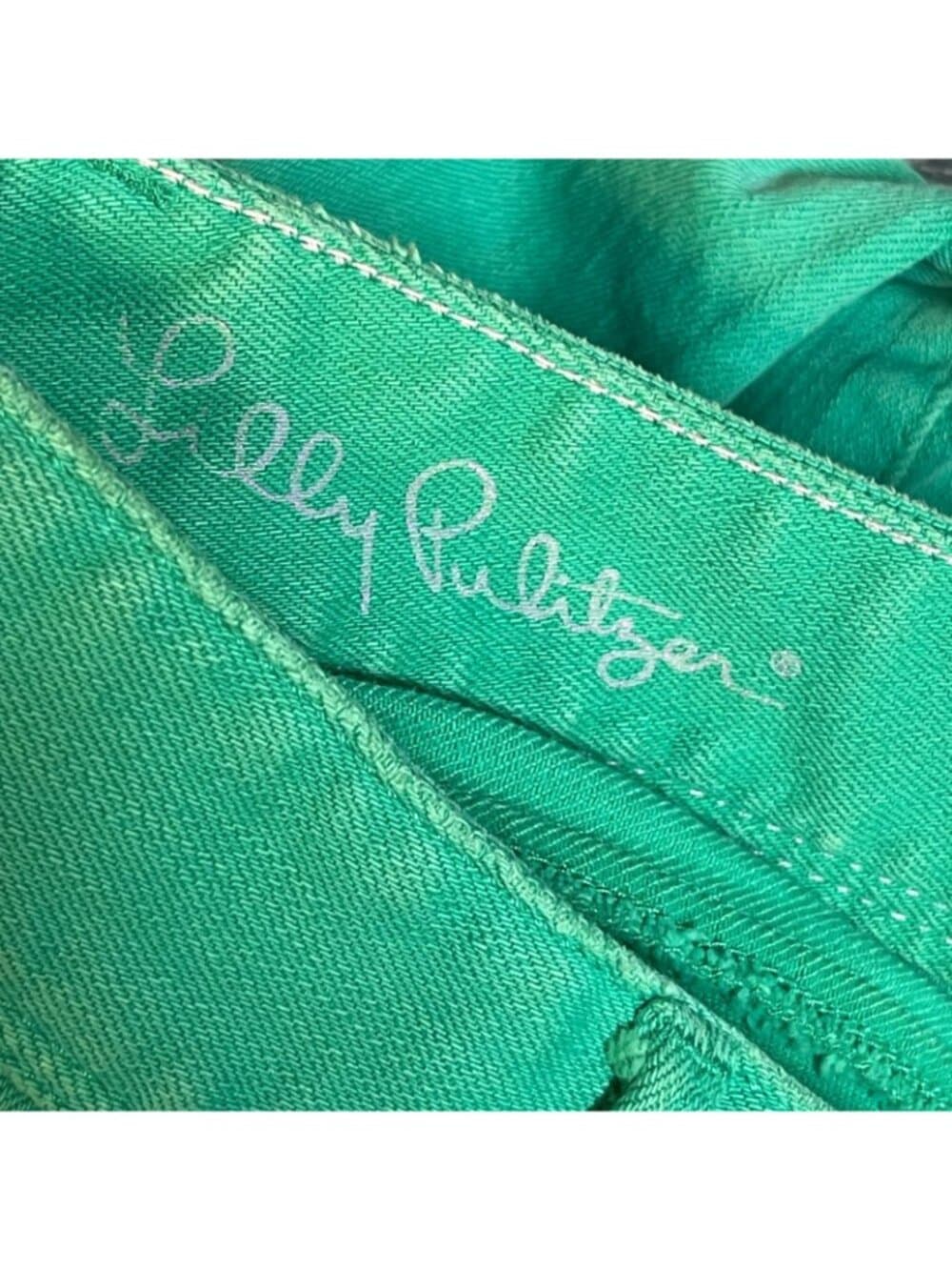 Lilly Pulitzer Worth Straight Green Stretch Jeans Women's Size 0 - Thumbnail 9